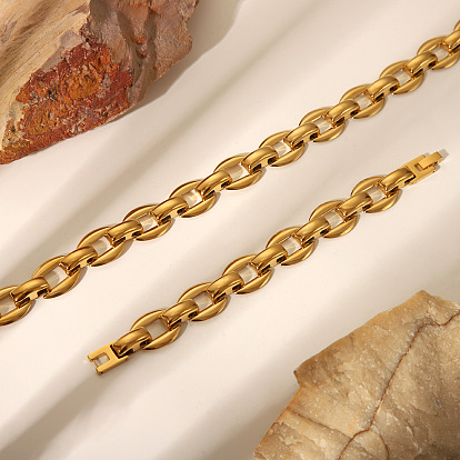 Классические 304 браслеты и ожерелья из нержавеющей стали с овальными звеньями для унисекс