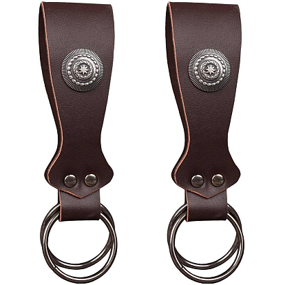 2шт. плоский круглый средневековый поясной кулон из искусственной кожи, с кольцом сплава, аксессуары для юбки викингов эпохи Возрождения