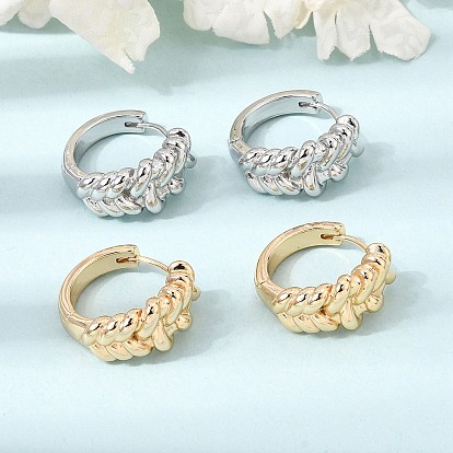 Boucles d'oreilles en laiton de cercle pour les femmes, feuille