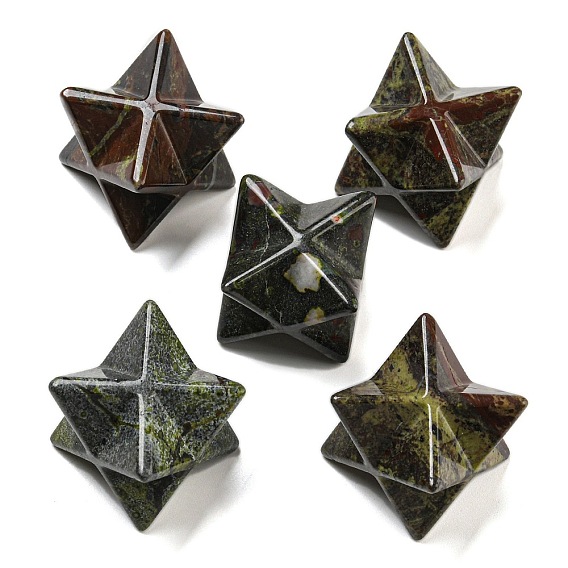 Natural Dragon Blood Beads, No Hole/Undrilled, Merkaba Star
