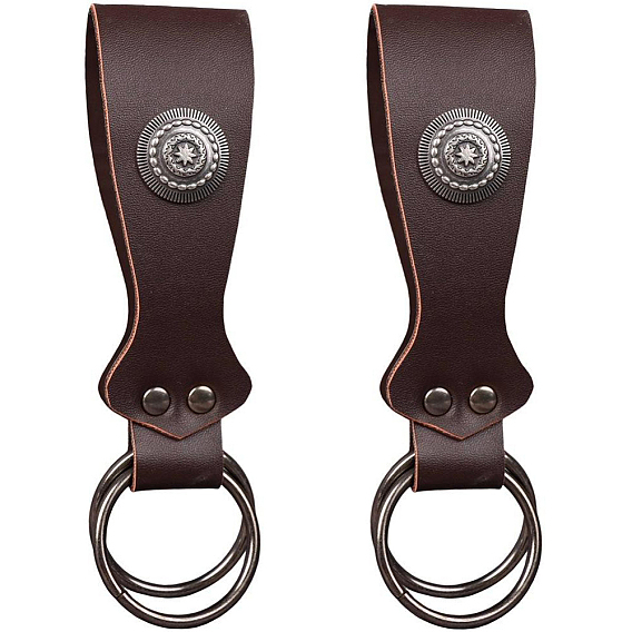 2шт. плоский круглый средневековый поясной кулон из искусственной кожи, с кольцом сплава, аксессуары для юбки викингов эпохи Возрождения