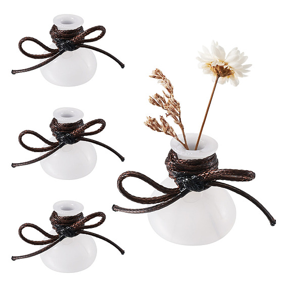 5 шт. миниатюрные стеклянные вазы-бутылки с полиэфирным шнуром, аксессуары для кукольного домика в микроландшафтном саду, декорации реквизита для фотосъемки