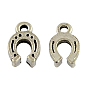 Сплав подковы подвески, тибетский стиль , без кадмия и без свинца, 12x8x3 мм, Отверстие : 1.5 мм , около 1700 шт / 1000 г