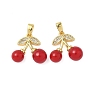 Латунные микропаве прозрачные подвески с фианитом, вишня, cmолой, реальный 18 k позолоченный