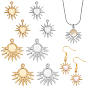 16Pcs 4 Styles 304 Stainless Steel Pendant Cabochon Settings, Mixed Shapes, Ion Plating(IP)