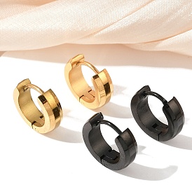 304 серьги-кольца из нержавеющей стали с эффектом полировки, ионное покрытие (ip)