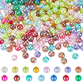 750pcs 15 Colors Eco-Friendly Transparent Acrylic Beads, AB Color, Round