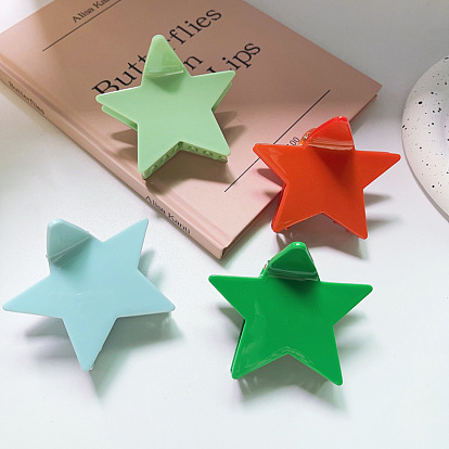 Cute Star Hair Accessories Set for Women - Vinegar Acid Five-pointed Star Clip, Shark Clip and Small Hairpin