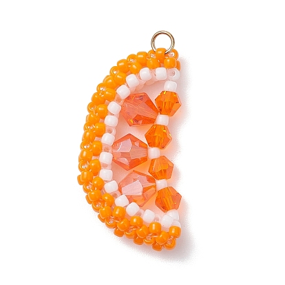 Подвески из оранжевого стекла Toho, со стеклянными и 304 нержавеющими кольцами для прыжков, реальный 18 k позолоченный