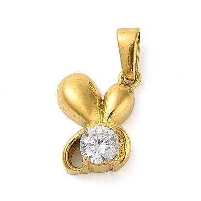 304 Stainless Steel Micro Pave Clear Cubic Zirconia