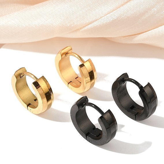 304 серьги-кольца из нержавеющей стали с эффектом полировки, ионное покрытие (ip)