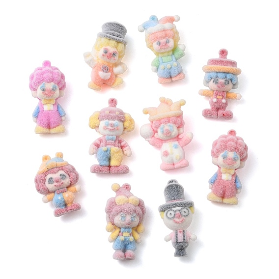 Flocking Silicone Pendants, Clown Charms