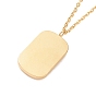 Ion Plating(IP) 304 Stainless Steel Rectangle Rectangle Pendant Necklace for Women