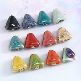 Handmade Porcelain Beads, for Bracelet/Necklace Decoration and DIY Materials, Triangle