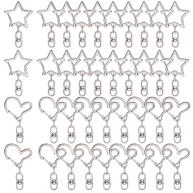 40пружинные кольца из цинкового сплава, сердце и сатр