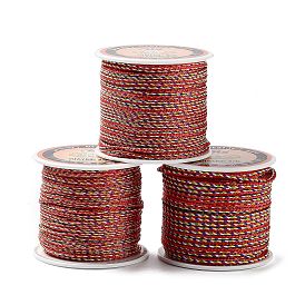 Пятицветный плетеный шнур из полиэстера для ювелирных изделий, круглые