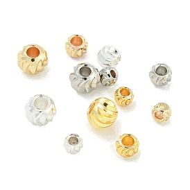 Rack Plated Brass Beads, Long-Lasting Plated, Lead Free & Nickel Free & Cadmium Free, Round with Textured