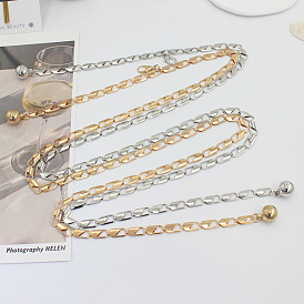 Сплав овальные звенья цепи на талию, с шаром прелести