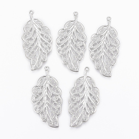 304 Stainless Steel Pendants, Leaf