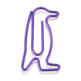 Penguin Shape Iron Paperclips, Cute Paper Clips, Funny Bookmark Marking Clips