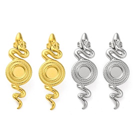 Ion Plating(IP) 304 Stainless Steel Snake Stud Earrings