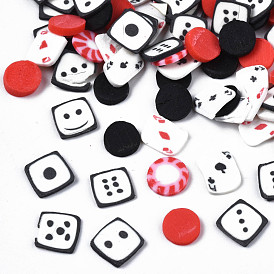 Handmade Polymer Clay Cabochons, Fashion Nail Art Decoration Accessories, Playing Card, Dice, Mixed Shapes