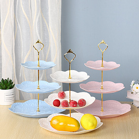 European afternoon tea snack tray multi-layer plastic fruit tray dessert table decoration cake tray three-layer cake stand
