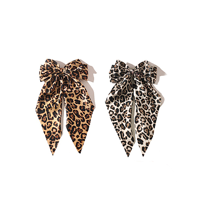 Заколки-банты с леопардовым принтом, аксессуары для волос для женщин