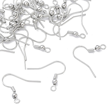 SHEGRACE Brass French Hooks with Coil and Ball, Cadmium Free & Nickel Free & Lead Free