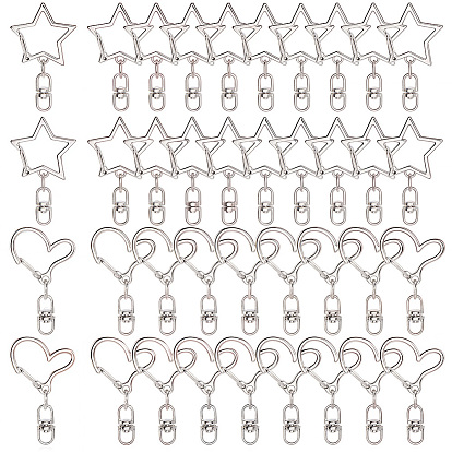 40пружинные кольца из цинкового сплава, сердце и сатр