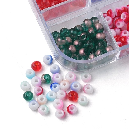 48G 12Colors 6/0 Opaque Glass Seed Beads, Round Hole, Rondelle