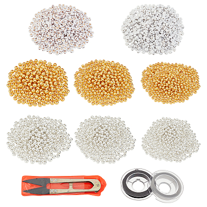 DIY Buchstaben-Stretcharmband-Kits aus Acrylperlen für Kinder, einschließlich runder ABS-Kunststoffperlen, elastischen Faden, scharfen Stahl Schere