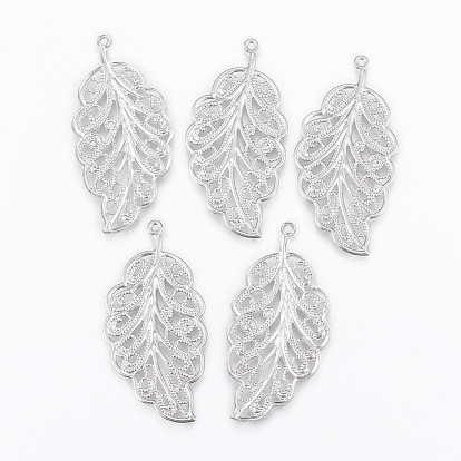 304 Stainless Steel Pendants, Leaf