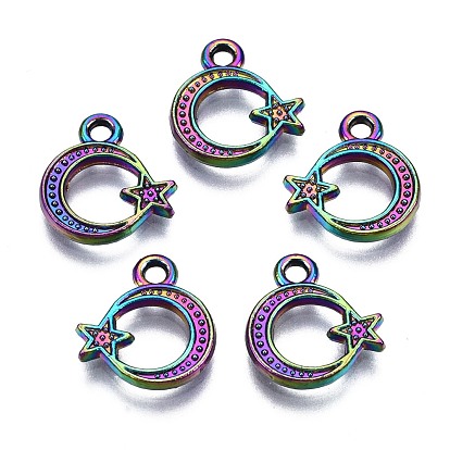 Pendentif en alliage , sans cadmium et sans nickel et sans plomb, lune avec étoile