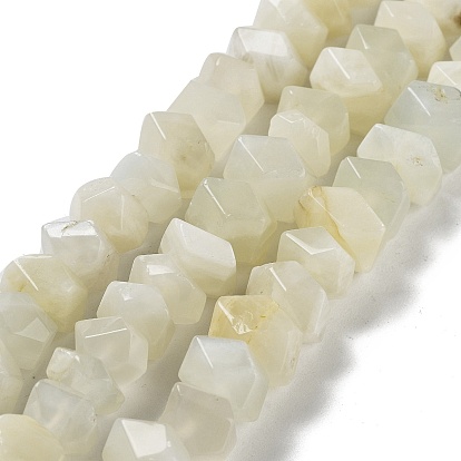 Natural White Moonstone Beads Strands, Nuggets, Faceted