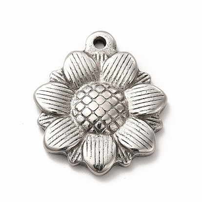 304 Edelstahl Anhänger, Sonnenblume