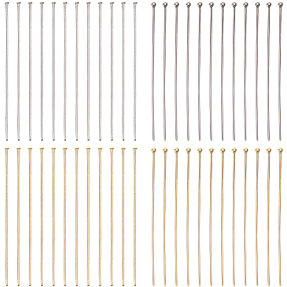 160шт 2 стили 304 штифты из нержавеющей стали с шарообразной головкой и 160шт 2 стили штифты с плоской головкой