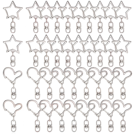 40пружинные кольца из цинкового сплава, сердце и сатр