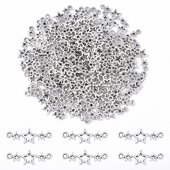 100 шт. подвески из сплава в тибетском стиле, ссылки с тройной звездой, никель