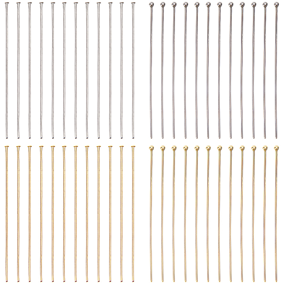 160шт 2 стили 304 штифты из нержавеющей стали с шарообразной головкой и 160шт 2 стили штифты с плоской головкой