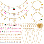 DIY Bracelets & Necklace Making Kit, Including 304 Stainless Steel Paperclip Chains Bracelets & Necklaces, Alloy Enamel Pendants, Brass Open Jump Rings