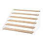 6-Tier Clear Plastic & Wood Organizer Display Riser Rack, Minifigure Display Holder for Doll, Toys, Collectibles Showing