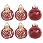 Brass Enamel Charms, Pomegranate Charms, Golden