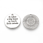 Tibetan Style Alloy Pendants for Teachers' Day, Flat Round with Word, Cadmium Free & Lead Free,