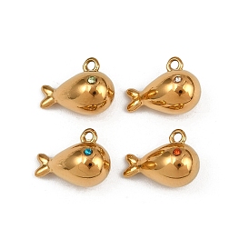 304 прелести нержавеющей стали, с красочными горный хрусталь, ионное покрытие (ip), очарование рыбы