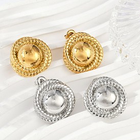 304 из нержавеющей стали серьги, плоско-круглые