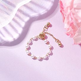 Регулируемые латунные кабельные цепочки для женщин, с абс пластиковой имитации жемчужина круглые бусины