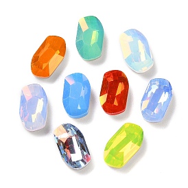 K9 GLass Rhinestone Cabochons, Faceted, Pointed Back & Back Plated, Oval