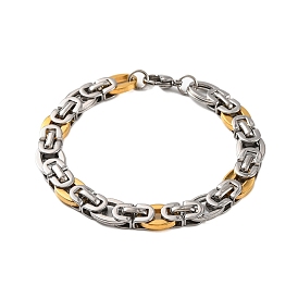 304 Stainless Steel Byzantine Chain Bracelets, with 201 Stainless Steeel Findings