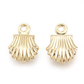 Brass Charms, Shell Shape, Nickel Free
